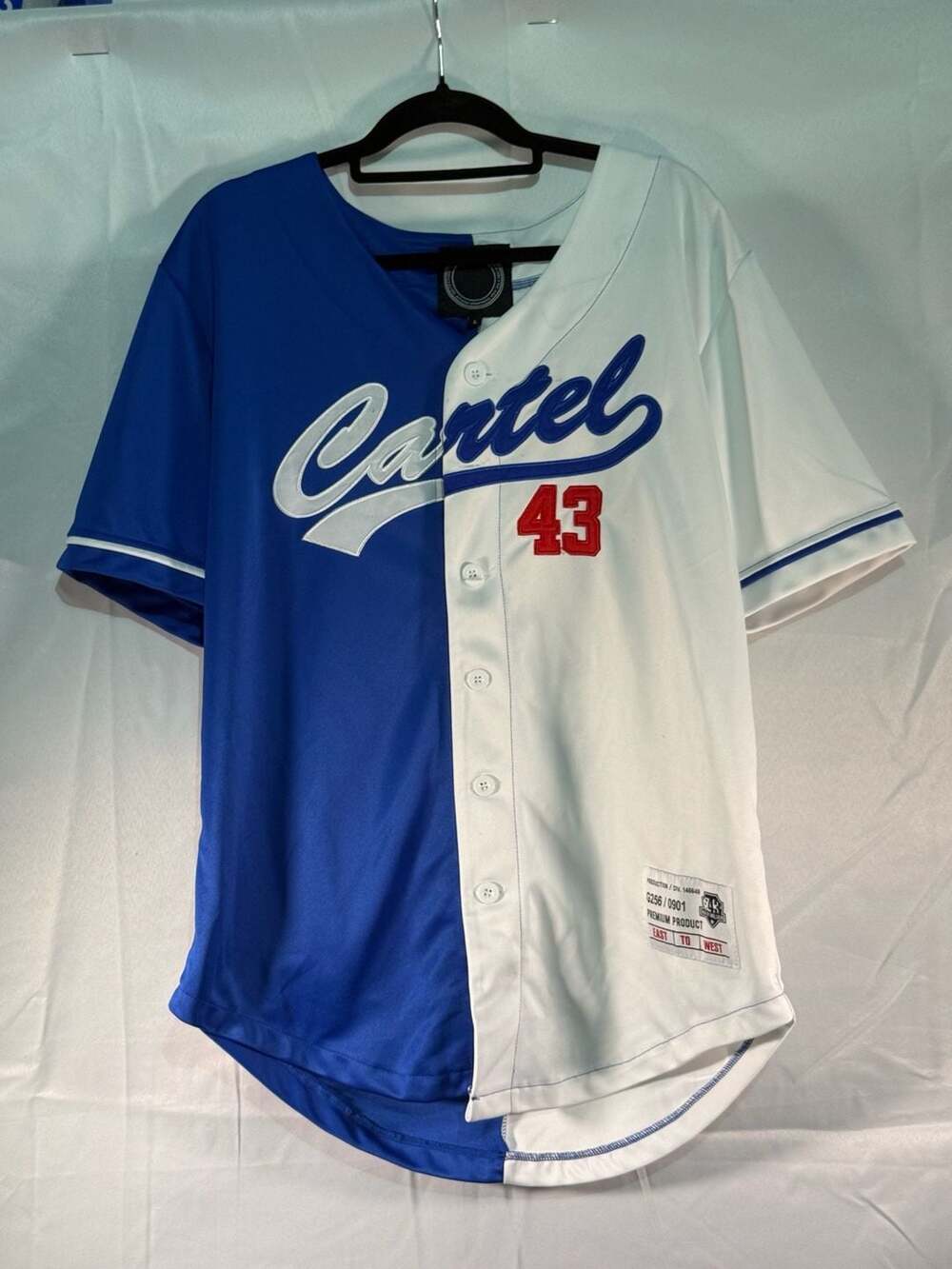 Cartel 'East To West' Premium Product Split Two-Tone Baseball Jersey #43